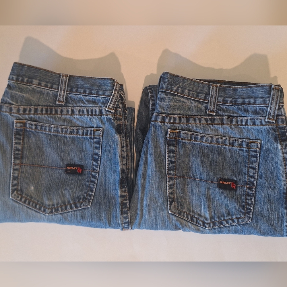 Ariat FR Lot Of 2 Fire Resistant M3 Loose Fit Straight Jeans Size 40 X 31 Work